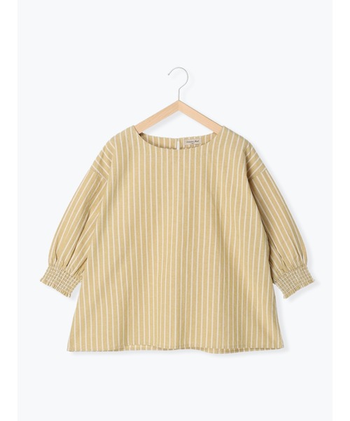 Samansa Mos2（サマンサ モスモス）の「袖口シャーリングTブラウス（シャツ/ブラウス・レディース・ネイビー/イエロー/ブルー/ブラック/オフホワイト/ピンク・ﾌﾘ-）」の9枚目の写真