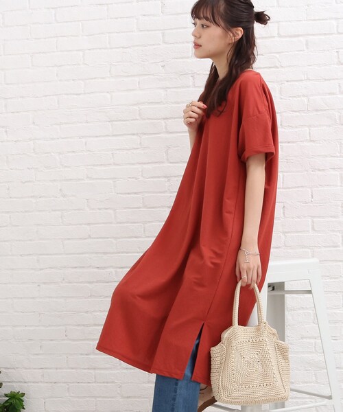 SHOO・LA・RUE(シューラルー)の「◆【接触冷感】バックリボンロングワンピース(ワンピース・レディース・ブラック/レンガ/ライトブルー/カーキ・00)」の4枚目の写真