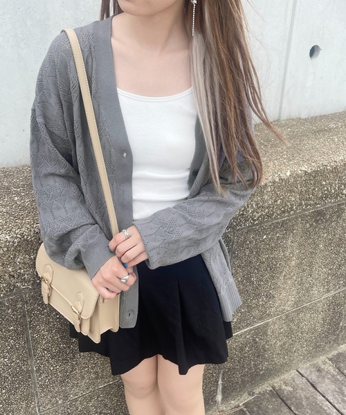 PairPair（ペアペア）の「【ペットとリンクコーデ】透かし編みカーディガン（カーディガン/ボレロ・レディース・アイボリー/グレイッシュブルー・フリー）」の22枚目の写真