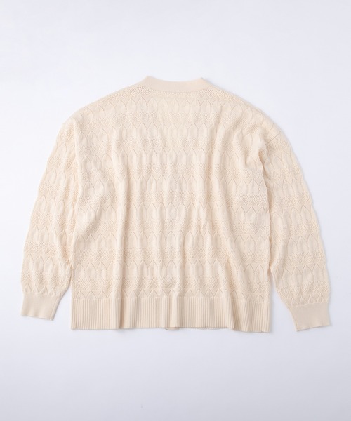 PairPair（ペアペア）の「【ペットとリンクコーデ】透かし編みカーディガン（カーディガン/ボレロ・レディース・アイボリー/グレイッシュブルー・フリー）」の12枚目の写真