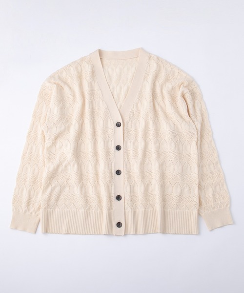 PairPair（ペアペア）の「【ペットとリンクコーデ】透かし編みカーディガン（カーディガン/ボレロ・レディース・アイボリー/グレイッシュブルー・フリー）」の11枚目の写真