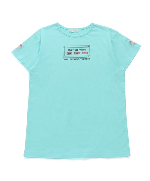 JENNI love（ジェニィラブ）の「防蚊袖ハートくり抜きロング丈Tシャツ（Tシャツ/カットソー・キッズ・オフホワイト/サックスブルー/オレンジ・130cm/140cm/150cm/160cm）」の3枚目の写真