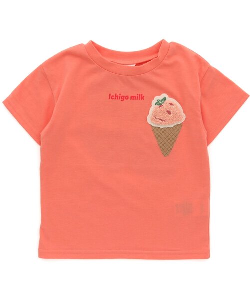 BREEZE（ブリーズ）の「アイスワッペンTシャツ（Tシャツ/カットソー・キッズ・ライトグレー/ベージュ/パープル/ブラウン/オフホワイト/ピンク/ライム/オレンジ/ミント/レインボー・90/100/110/120/80/130/140）」の10枚目の写真