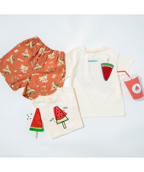 BREEZE（ブリーズ）の「アイスワッペンTシャツ（Tシャツ/カットソー・キッズ・ライトグレー/ベージュ/パープル/ブラウン/オフホワイト/ピンク/ライム/オレンジ/ミント/レインボー・90/100/110/120/80/130/140）」の20枚目の写真