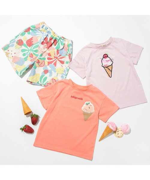 BREEZE（ブリーズ）の「アイスワッペンTシャツ（Tシャツ/カットソー・キッズ・ライトグレー/ベージュ/パープル/ブラウン/オフホワイト/ピンク/ライム/オレンジ/ミント/レインボー・90/100/110/120/80/130/140）」の21枚目の写真