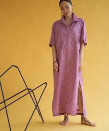 LA LIGNE ROPE'（ラリーニュロペ）の「【ラリーニュロペ】衿羽(えりはね)ジャガートスキッパーシャツドレス（ワンピース）」