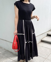 OPAQUE.CLIP | 異素材ドッキングフレアワンピース(ワンピース)