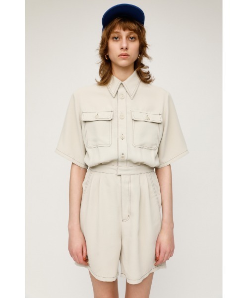 SLY（スライ）の「STITCH SHORT ROMPERS ステッチ ロンパース（つなぎ 