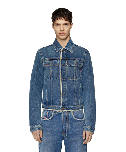 DIESEL ダメージ加工 デニムジャケット Diesel デニムジャケット ジージャン ブルゾン ダメージ加工