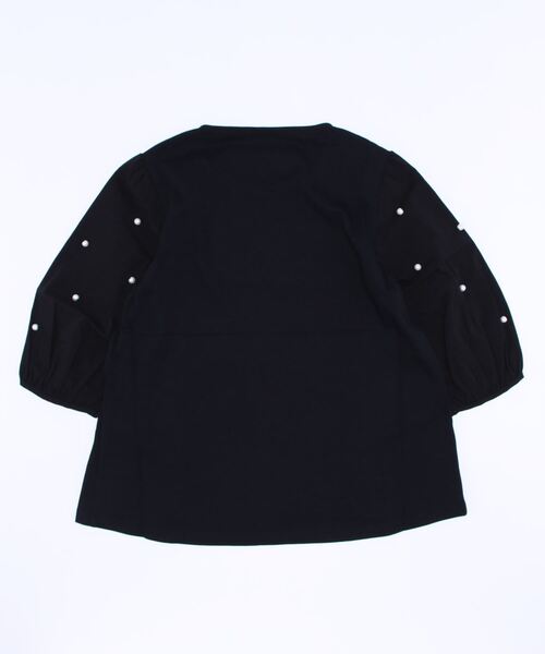 PICCIN(ピッチン)の「袖パールプルオーバー(Tシャツ/カットソー・レディース・ブラック/オフホワイト・M)」の3枚目の写真