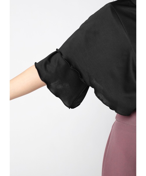 Adoon plain(アドーンプレーン)の「フリルスリーブトップス(Tシャツ/カットソー・レディース・ホワイト/ブラック/ダークブルー・FREE)」の16枚目の写真