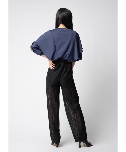 Adoon plain(アドーンプレーン)の「フリルスリーブトップス(Tシャツ/カットソー・レディース・ホワイト/ブラック/ダークブルー・FREE)」の13枚目の写真