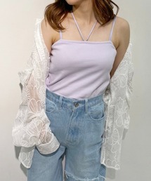 カップ付きホルターネックキャミ