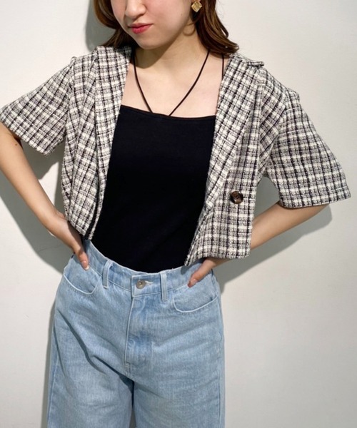 one after another NICE CLAUP(ワンアフターアナザーナイスクラップ)の「カップ付きホルターネックキャミ(キャミソール・レディース・オフホワイト/ブラック/ラベンダー/ピンク・FREE)」の8枚目の写真
