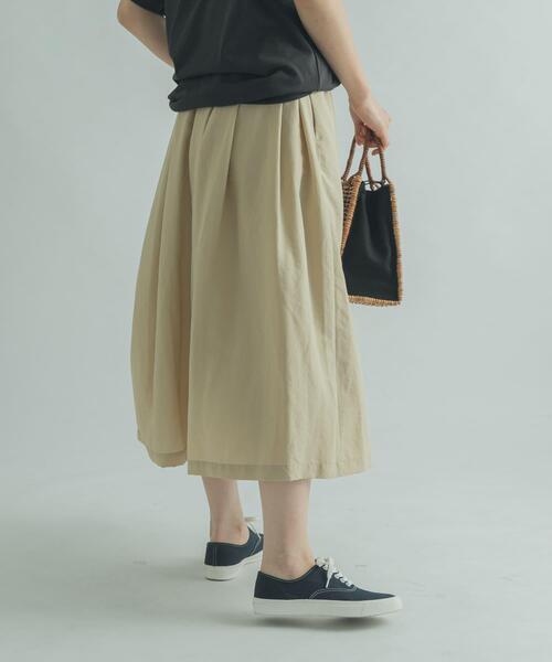 FORK&SPOON（フォークアンドスプーン）の「FORK&SPOON　タックボリュームスカート（スカート・レディース・ベージュ/パープル/グリーン系その他・1/2）」の5枚目の写真