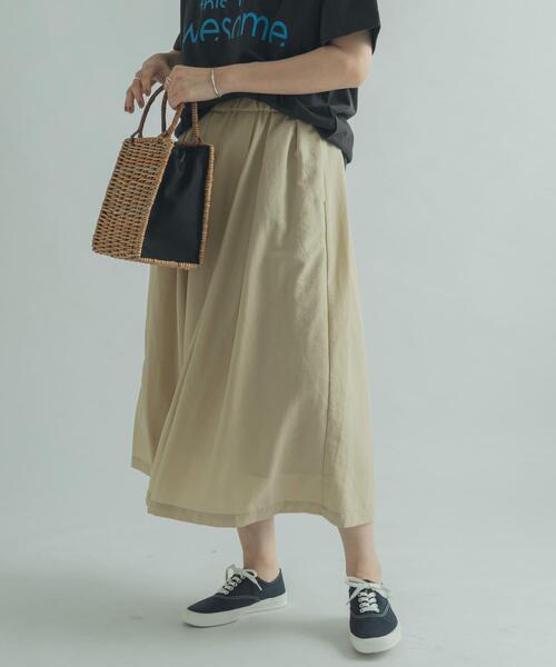 FORK&SPOON（フォークアンドスプーン）の「FORK&SPOON　タックボリュームスカート（スカート・レディース・ベージュ/パープル/グリーン系その他・1/2）」の8枚目の写真