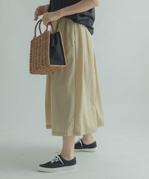 FORK&SPOON（フォークアンドスプーン）の「FORK&SPOON　タックボリュームスカート（スカート・レディース・ベージュ/パープル/グリーン系その他・1/2）」の9枚目の写真