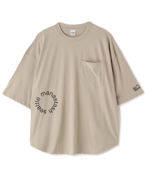 MANASTASH（マナスタッシュ）の「MANASTASH/マナスタッシュ　MS CIRCLE LOGO TEE　MSサークルロゴティー（Tシャツ/カットソー・メンズ・ベージュ/ブラック/ホワイト/カーキ・M/L）」の3枚目の写真