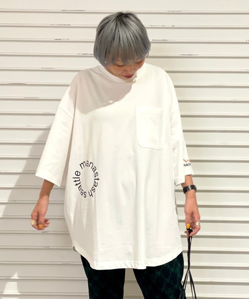 MANASTASH（マナスタッシュ）の「MANASTASH/マナスタッシュ　MS CIRCLE LOGO TEE　MSサークルロゴティー（Tシャツ/カットソー・メンズ・ベージュ/ブラック/ホワイト/カーキ・M/L）」の6枚目の写真