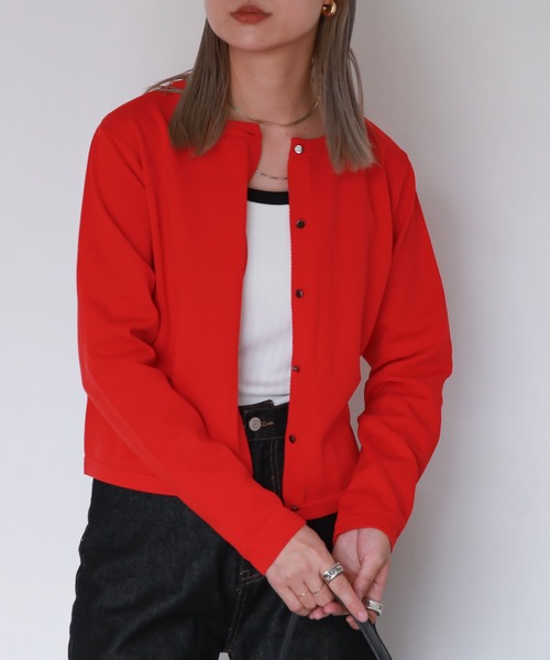 feepur（フェピュール）の「【ハンドウォッシャブル】ライトウェイトコンパクトカーディガン（カーディガン/ボレロ・レディース・ブラック/ブラウン/レッド/オフホワイト/ピンク/ブルー/グリーン・MEDIUM）」の22枚目の写真