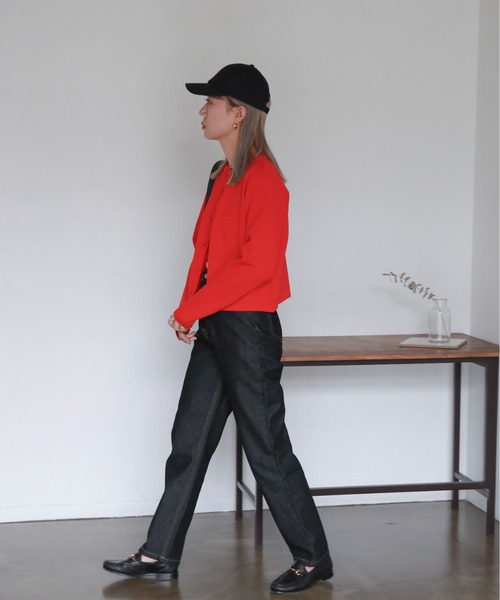 feepur（フェピュール）の「【ハンドウォッシャブル】ライトウェイトコンパクトカーディガン（カーディガン/ボレロ・レディース・ブラック/ブラウン/レッド/オフホワイト/ピンク/ブルー/グリーン・MEDIUM）」の10枚目の写真