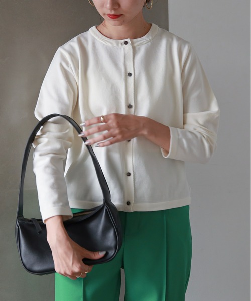 feepur（フェピュール）の「【ハンドウォッシャブル】ライトウェイトコンパクトカーディガン（カーディガン/ボレロ・レディース・ブラック/ブラウン/レッド/オフホワイト/ピンク/ブルー/グリーン・MEDIUM）」の14枚目の写真