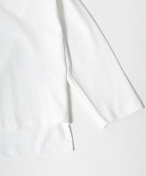 Salong hameu(サロン ハミュー)の「ゆるシルエット ボートネックロンT/無地・ボーダー/長袖プルオーバー(Tシャツ/カットソー・レディース・ブラック/キャメル/ホワイト/ライトパープル/ネイビー/ホワイト×ブラック/ネイビー×ホワイト/ホワイト×パープル/ホワイト×グリーン・M/L)」の20枚目の写真