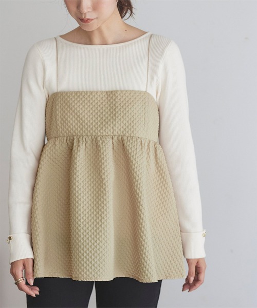 titivate(ティティベイト)の「ペプラムギャザーキャミソールトップス(キャミソール・レディース・グレイッシュベージュ/ブラウン/ブラック・S/M)」の3枚目の写真