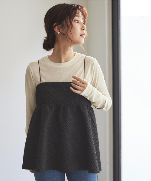 titivate(ティティベイト)の「ペプラムギャザーキャミソールトップス(キャミソール・レディース・グレイッシュベージュ/ブラウン/ブラック・S/M)」の20枚目の写真