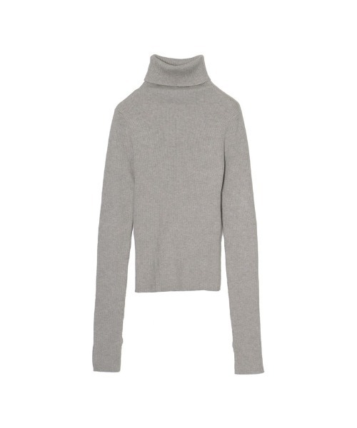 Re:EDIT（リエディ）の「[2022A/W COLLECTION]タートルネック指穴リブニットトップス（ニット/セーター・レディース・杢グレー/パープル/ブラウン/グリーン/アイボリー/ホワイト系その他/ブラック・MEDIUM/LARGE）」の5枚目の写真