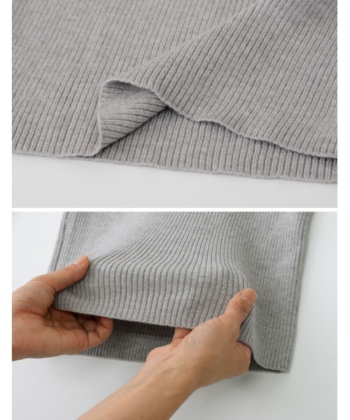Re:EDIT（リエディ）の「[2022A/W COLLECTION]タートルネック指穴リブニットトップス（ニット/セーター・レディース・杢グレー/パープル/ブラウン/グリーン/アイボリー/ホワイト系その他/ブラック・MEDIUM/LARGE）」の21枚目の写真