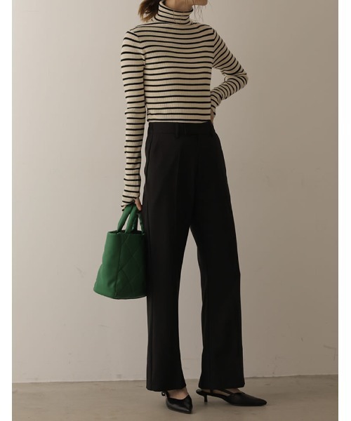 Re:EDIT（リエディ）の「[2022A/W COLLECTION]タートルネック指穴リブニットトップス（ニット/セーター・レディース・杢グレー/パープル/ブラウン/グリーン/アイボリー/ホワイト系その他/ブラック・MEDIUM/LARGE）」の8枚目の写真