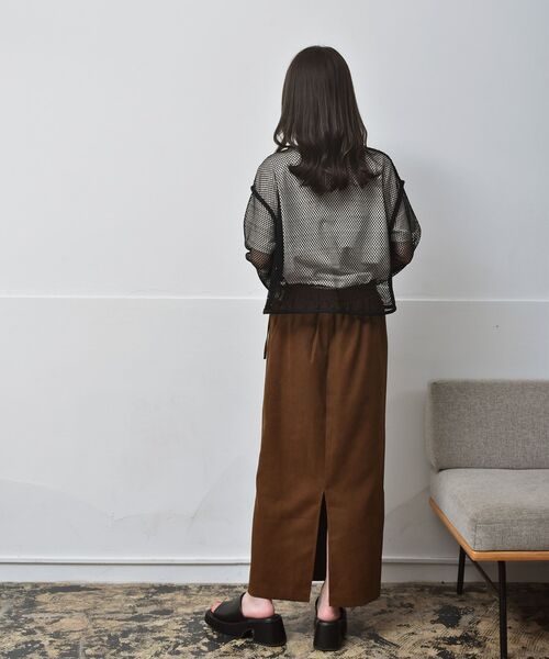 RETRO GIRL（レトロガール）の「パイピングメッシュカーデ（Tシャツ/カットソー・レディース・ブラック/ホワイト/グリーン・FREE）」の17枚目の写真