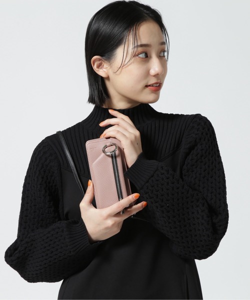 ajew（エジュー）の「ajew/エジュー/【ひも付き マルチ対応 Mサイズ】 cadenas vertical zipphone case shoulder（スマホケース/カバー・レディース・ブラック/グレー/ブラウン/ブラウン系その他/ベージュ/オリーブ/ブルー/ピンクベージュ・FREE）」の8枚目の写真
