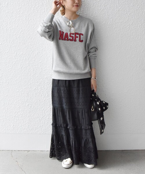 セール】SHIPS any: 〈ウォッシャブル〉レース パッチワーク スカート2