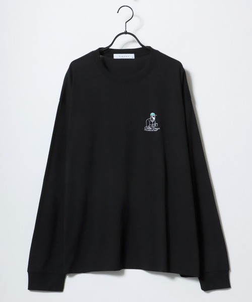 Lazar（ラザル）の「Lazar 別注 Cute Couple/Uncle Beard オーバーサイズ ワンポイント刺繍 ロングスリーブTシャツ（Tシャツ/カットソー・メンズ・ホワイト/ブラック/ダークグリーン/ベージュ/ブルー/ホワイト系その他/ブラック系その他/ベージュ系その他/グリーン系その他/ブルー系その他/ホワイト系その他2/ホワイト系その他3/ブラック系その他2/ブラック系その他3/グリーン系その他2/グリーン系その他3/ホワイト系その他4/ブラック系その他5/ブラック系その他4/ホワイト系その他5・LL/M/L）」の21枚目の写真