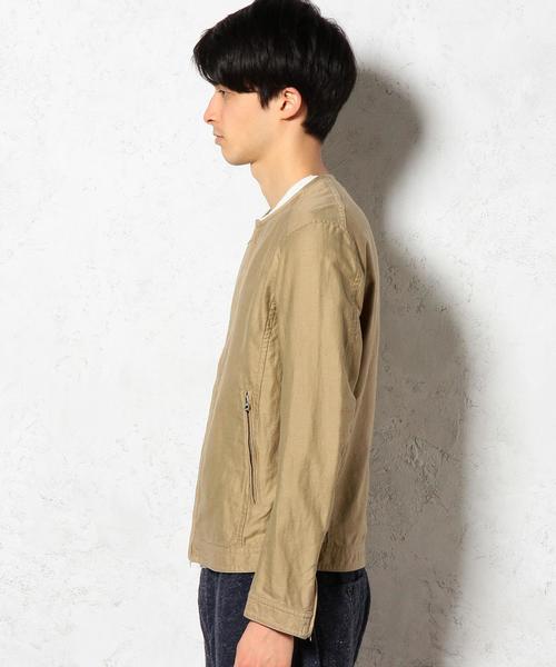 green label relaxing（グリーンレーベルリラクシング）の「C/LINEN NOCOL RIDERS ブルゾン ◆（ブルゾン・メンズ・ベージュ/ブラック・SMALL/MEDIUM/LARGE）」の10枚目の写真