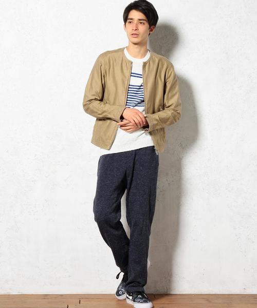 green label relaxing（グリーンレーベルリラクシング）の「C/LINEN NOCOL RIDERS ブルゾン ◆（ブルゾン・メンズ・ベージュ/ブラック・SMALL/MEDIUM/LARGE）」の11枚目の写真
