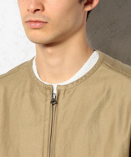 green label relaxing（グリーンレーベルリラクシング）の「C/LINEN NOCOL RIDERS ブルゾン ◆（ブルゾン・メンズ・ベージュ/ブラック・SMALL/MEDIUM/LARGE）」の12枚目の写真