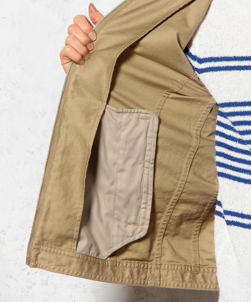 green label relaxing（グリーンレーベルリラクシング）の「C/LINEN NOCOL RIDERS ブルゾン ◆（ブルゾン・メンズ・ベージュ/ブラック・SMALL/MEDIUM/LARGE）」の3枚目の写真