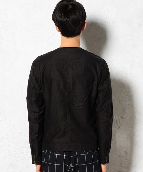 green label relaxing（グリーンレーベルリラクシング）の「C/LINEN NOCOL RIDERS ブルゾン ◆（ブルゾン・メンズ・ベージュ/ブラック・SMALL/MEDIUM/LARGE）」の6枚目の写真