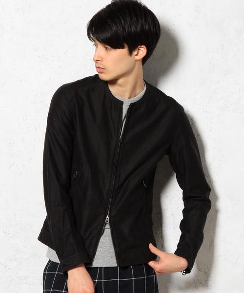 green label relaxing（グリーンレーベルリラクシング）の「C/LINEN NOCOL RIDERS ブルゾン ◆（ブルゾン・メンズ・ベージュ/ブラック・SMALL/MEDIUM/LARGE）」の16枚目の写真