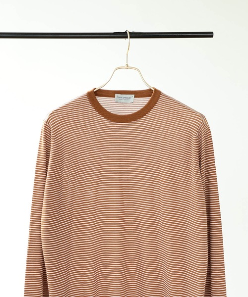 JOHN SMEDLEY × BEAMS F / 別注30ゲージ ミニボーダークルー【公式通販】