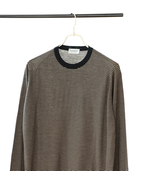 JOHN SMEDLEY × BEAMS F / 別注30ゲージ ミニボーダークルー【公式通販】