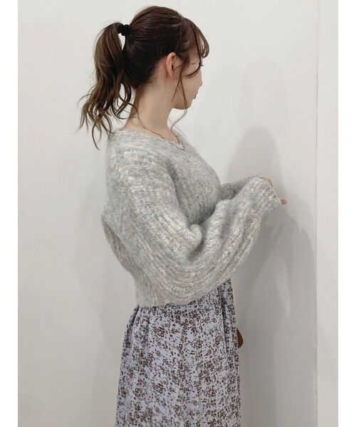 dazzlin（ダズリン）の「コットンキャンディクロップドニットトップス（ニット/セーター・レディース・ベージュ/パープル/レッド/ブルー/グリーン・FREE）」の16枚目の写真