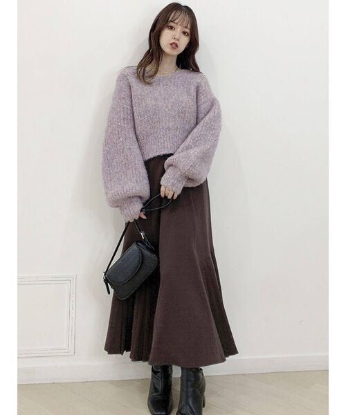 dazzlin（ダズリン）の「コットンキャンディクロップドニットトップス（ニット/セーター・レディース・ベージュ/パープル/レッド/ブルー/グリーン・FREE）」の19枚目の写真