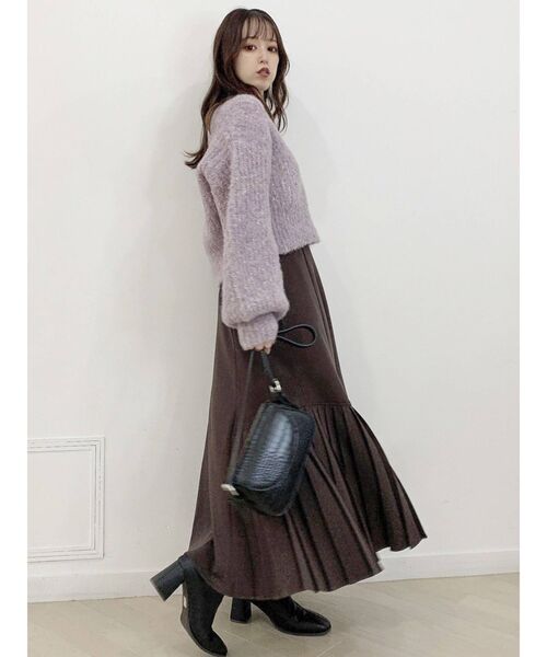 dazzlin（ダズリン）の「コットンキャンディクロップドニットトップス（ニット/セーター・レディース・ベージュ/パープル/レッド/ブルー/グリーン・FREE）」の20枚目の写真