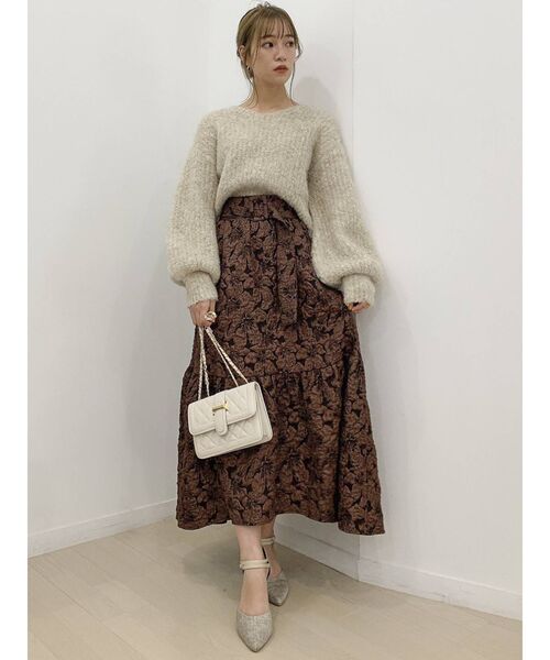 dazzlin（ダズリン）の「コットンキャンディクロップドニットトップス（ニット/セーター・レディース・ベージュ/パープル/レッド/ブルー/グリーン・FREE）」の22枚目の写真