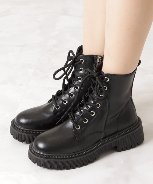 Lace Ladies（レースレディース）の「厚底レースアップショートブーツ（ブーツ・レディース・ブラック/アイボリー・22.5/23/23.5/24/24.5/25）」の11枚目の写真