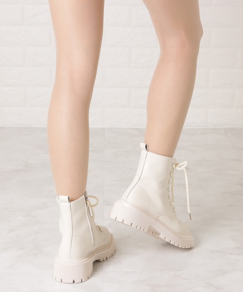 Lace Ladies（レースレディース）の「厚底レースアップショートブーツ（ブーツ・レディース・ブラック/アイボリー・22.5/23/23.5/24/24.5/25）」の9枚目の写真